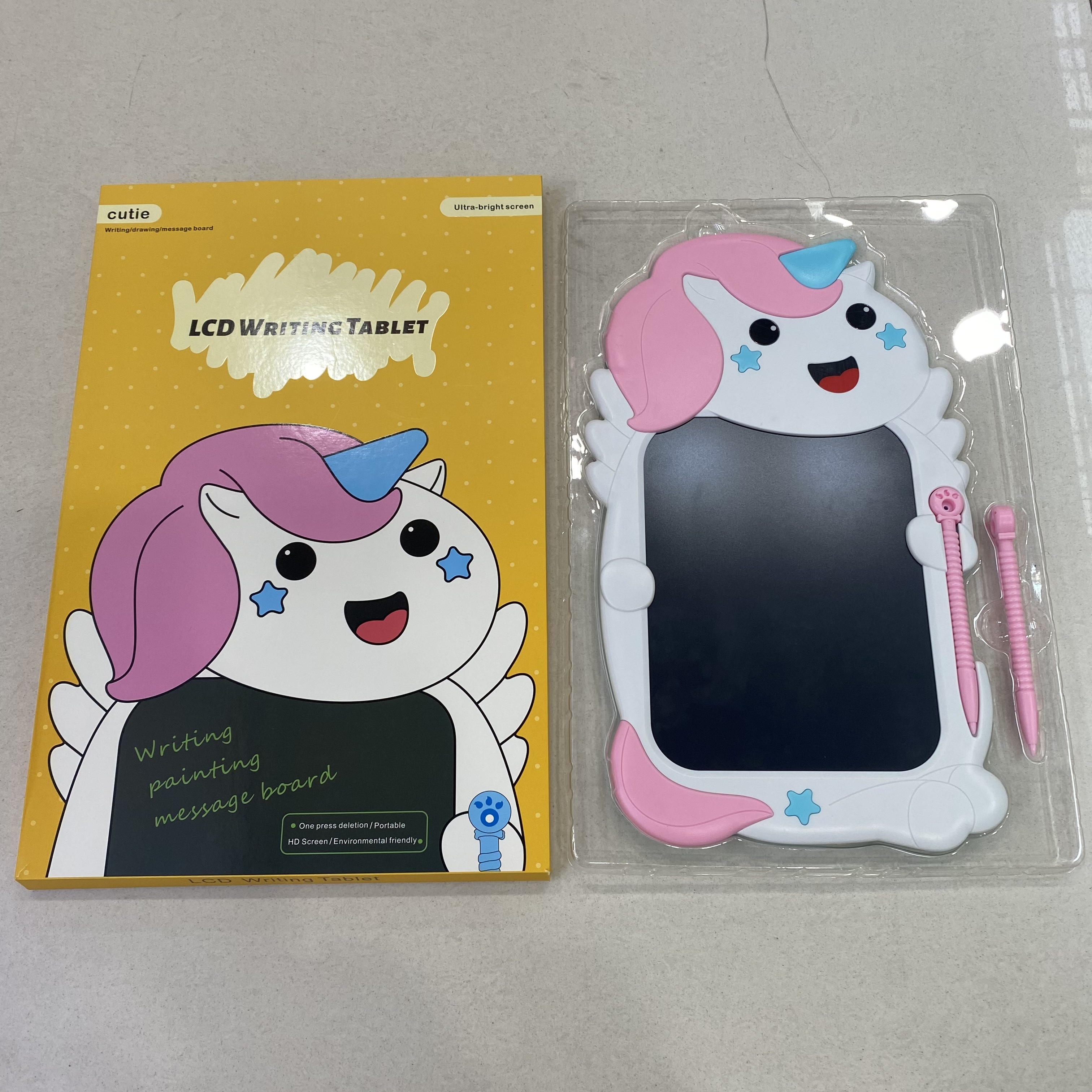 Unicornio LCD tablero de dibujo tablero de dibujo para niños tablero de dibujo para estudiantes juguete pequeño tablero de dibujo de graffiti Specification image