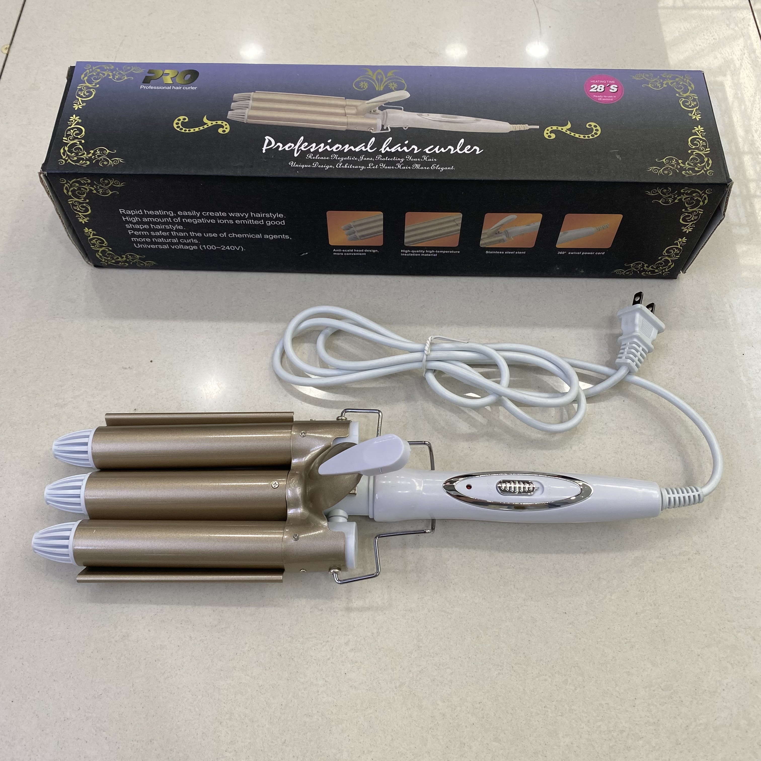 Tres tubos automático rizador de pelo eléctrico rizador de huevo rizador de agua rizador de maíz rizador de huevo Specification image