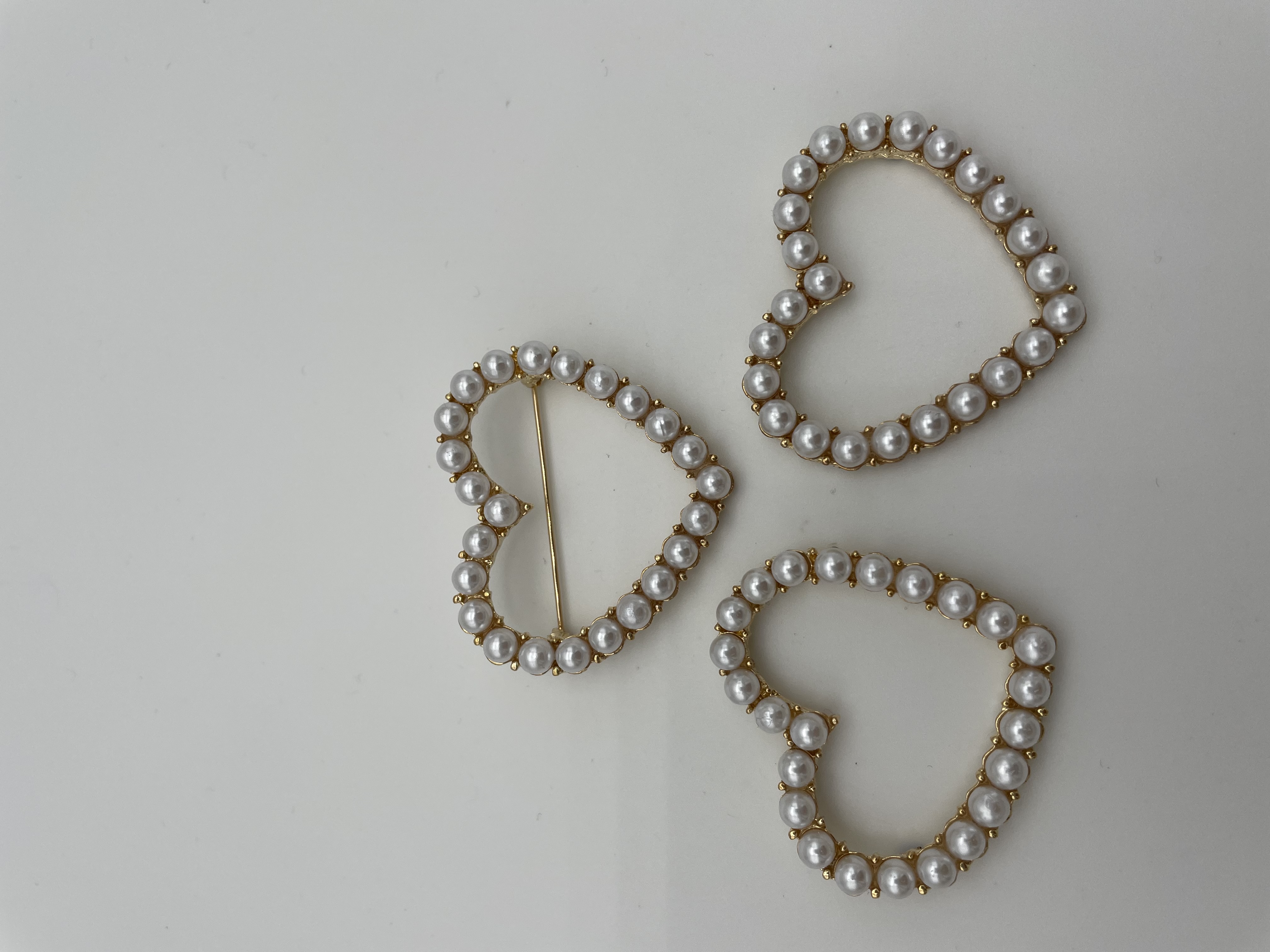 دبوس القلب الخوخ مزخرفة دبوس لؤلؤ Item Picture