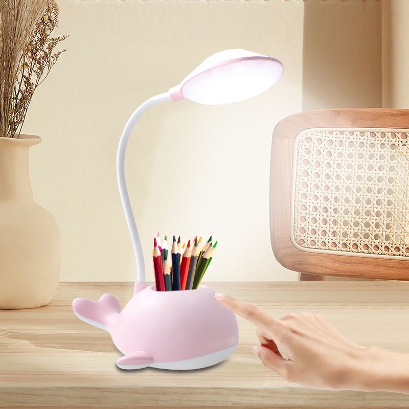 LED recargable de doble uso de dibujos animados ballena lámpara de mesa cuidado de los ojos dormitorio estudiantil luz de lectura niños luz cálida cabeza de cama pequeña luz de noche Item Picture