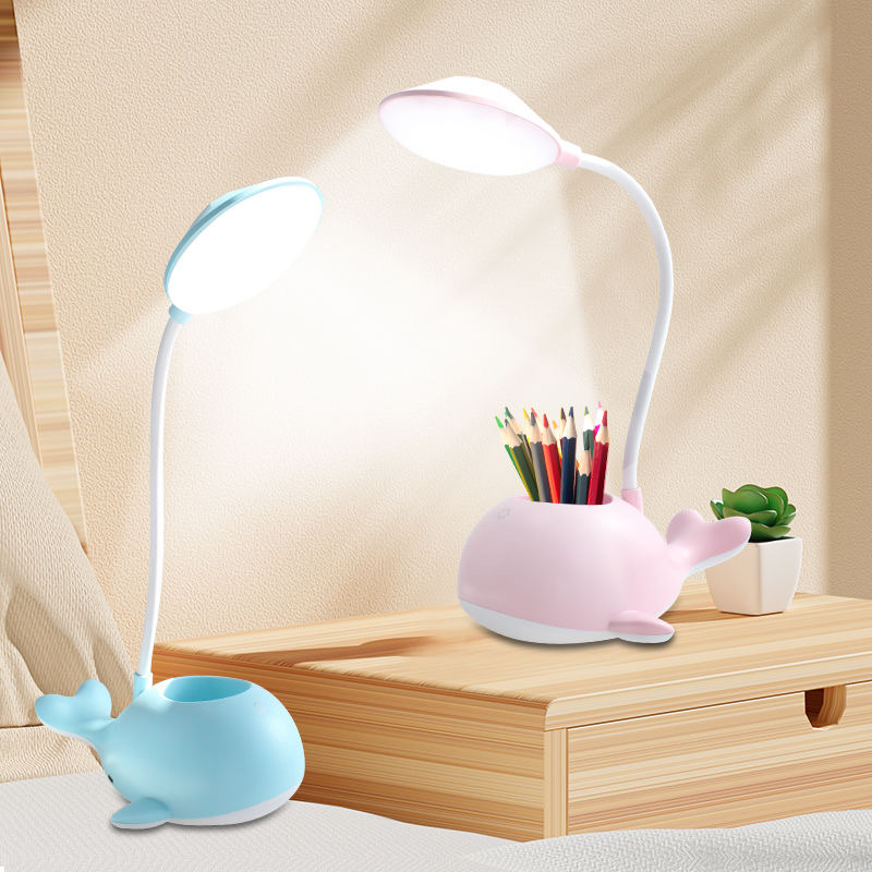 LED recargable de doble uso de dibujos animados ballena lámpara de mesa cuidado de los ojos dormitorio estudiantil luz de lectura niños luz cálida cabeza de cama pequeña luz de noche Specification image