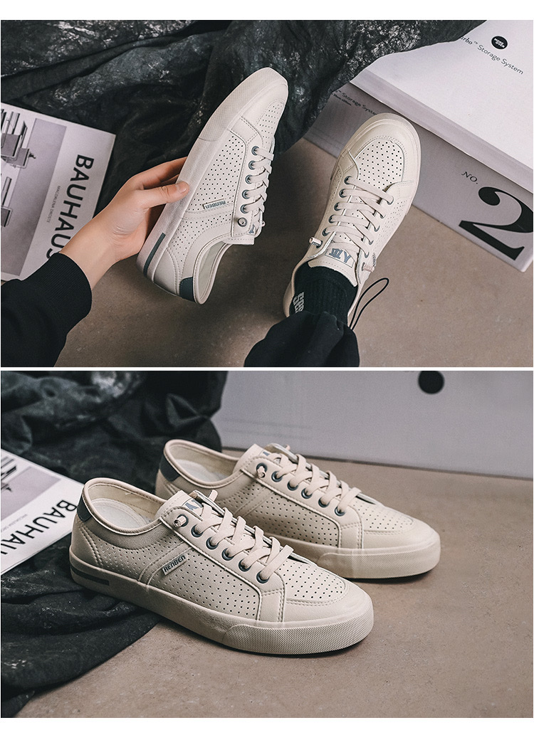 人本/男鞋/网鞋白底实物图