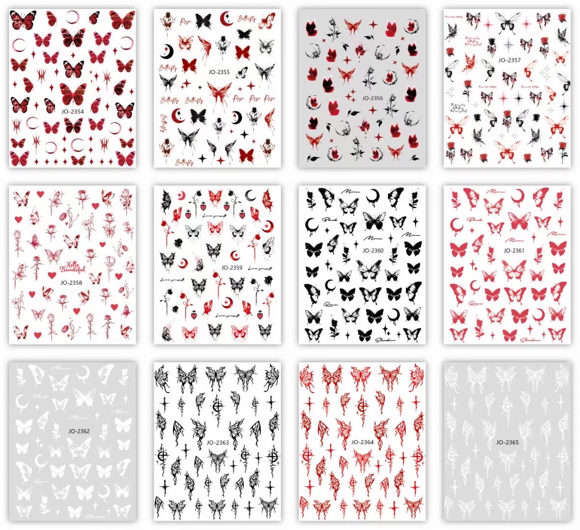 美甲贴纸/玫瑰花/蝴蝶产品图