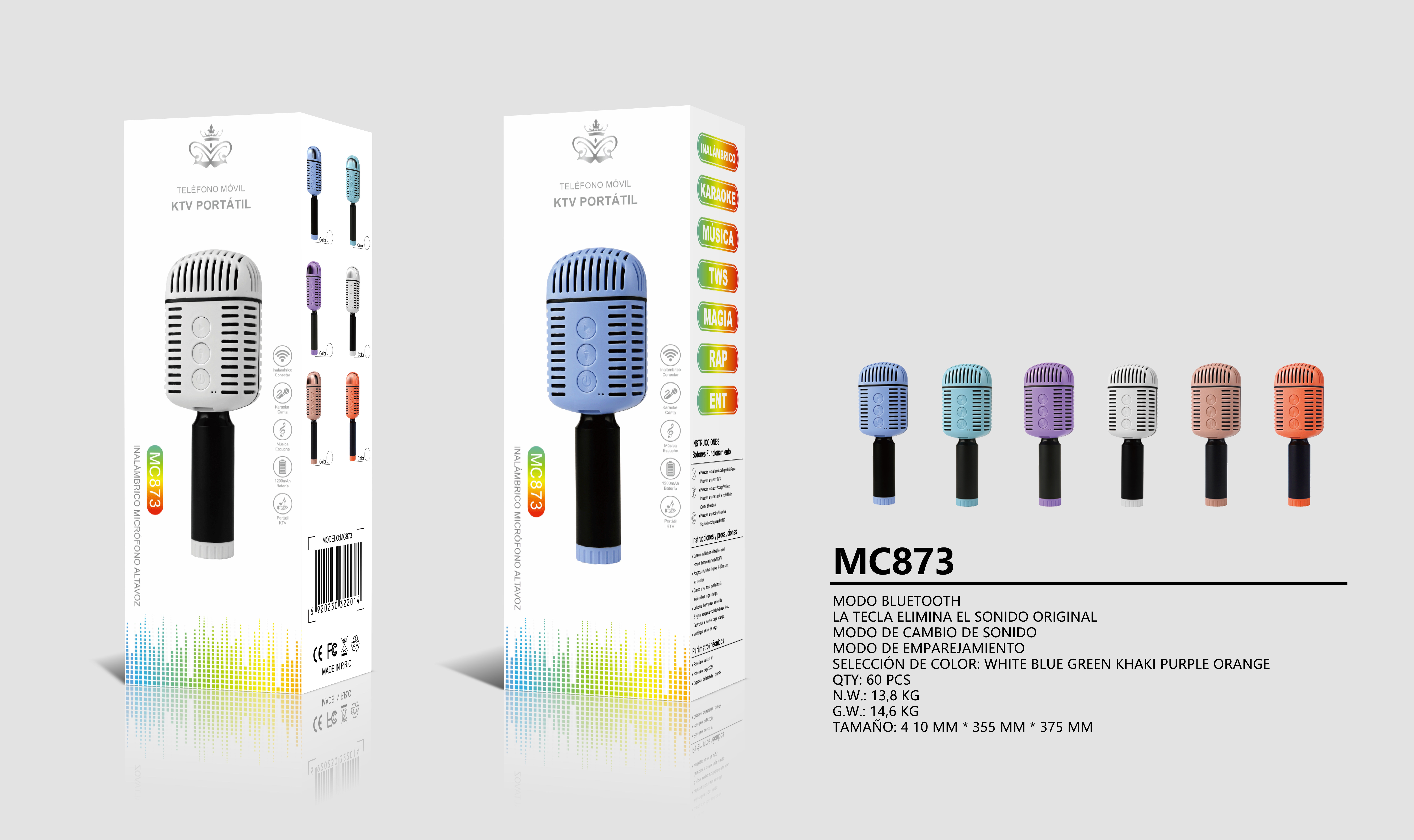 2022跨境新款手机蓝牙无线K歌电容麦克风话筒音响一体儿童K歌麦