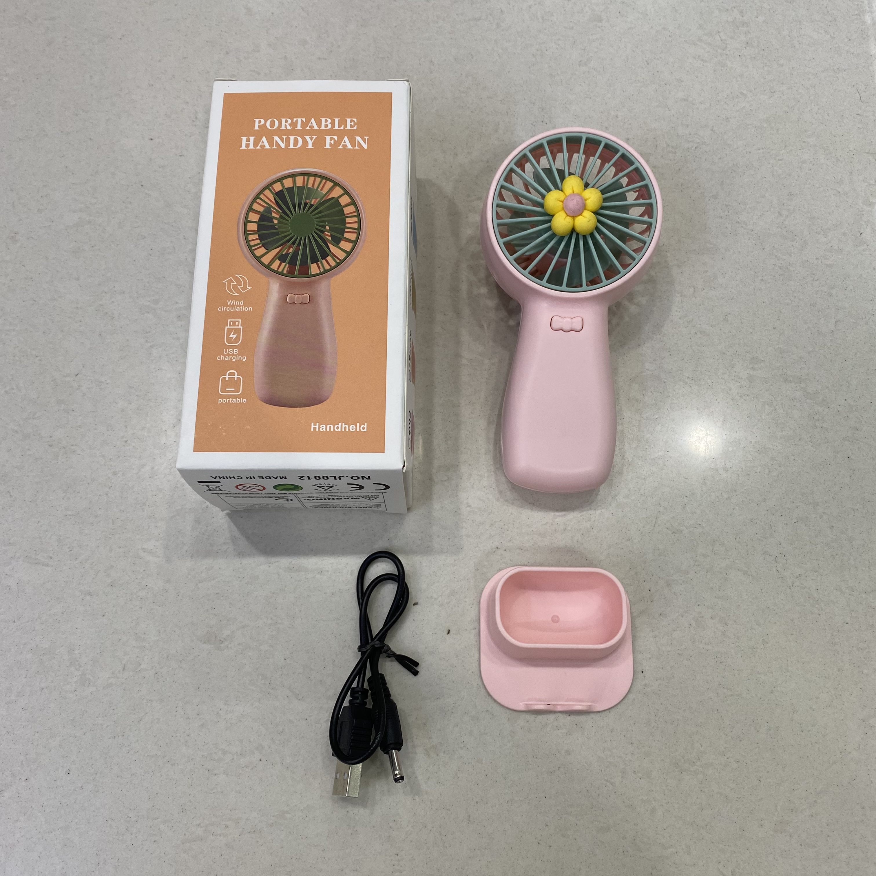 Handheld fan, silent charging, cute portable usb desktop small electric fan for students