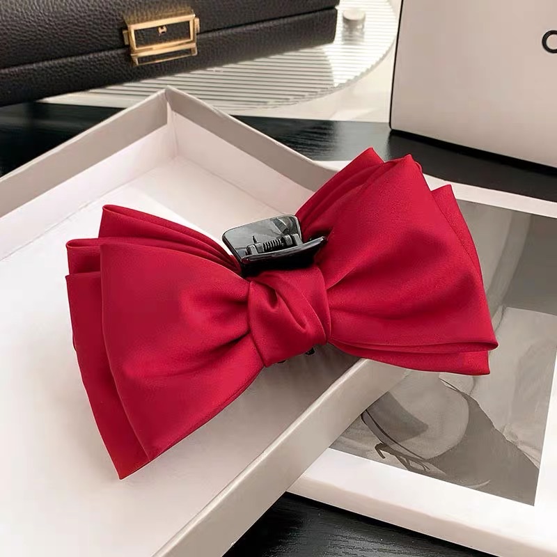 Princess on the Run headwear Bow clip, summer high-end large plate hair clip, shark clip hair accessory plate at the back of the head details Picture