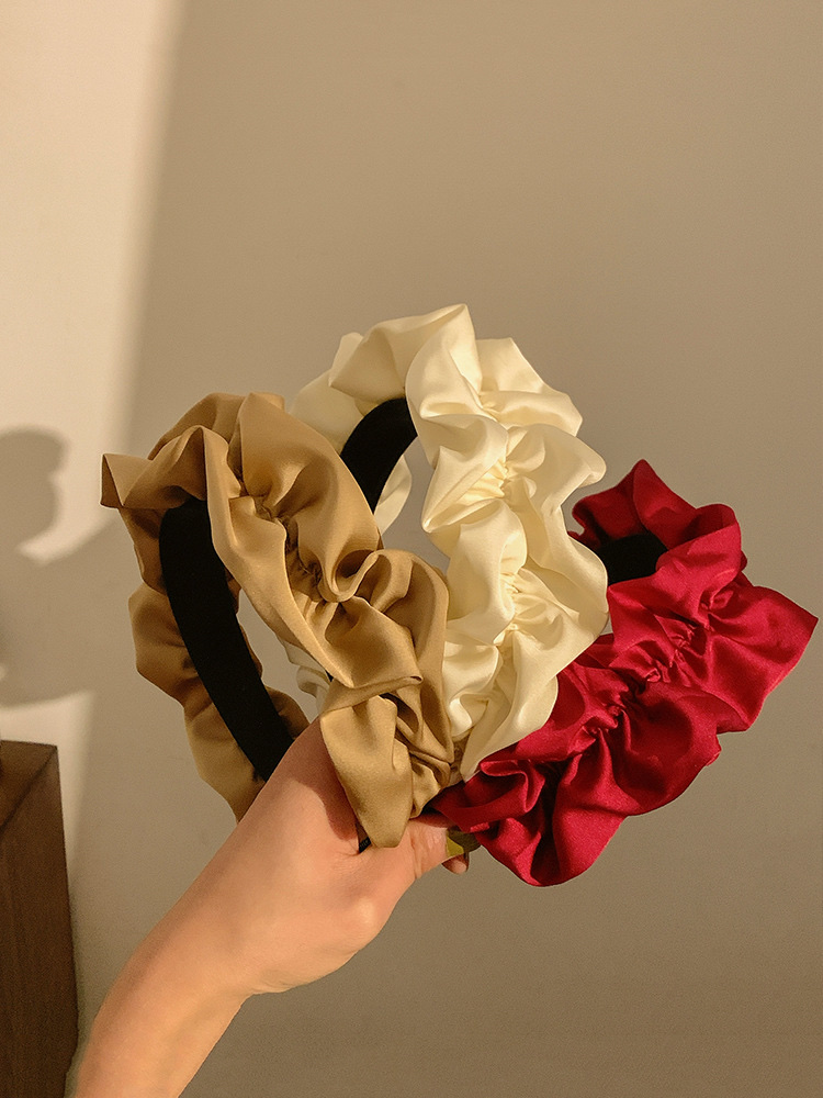 新款韩系时尚发箍简约百搭褶皱头扣女经典发圈