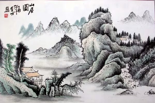 手绘作品/60-90/山水画片产品图