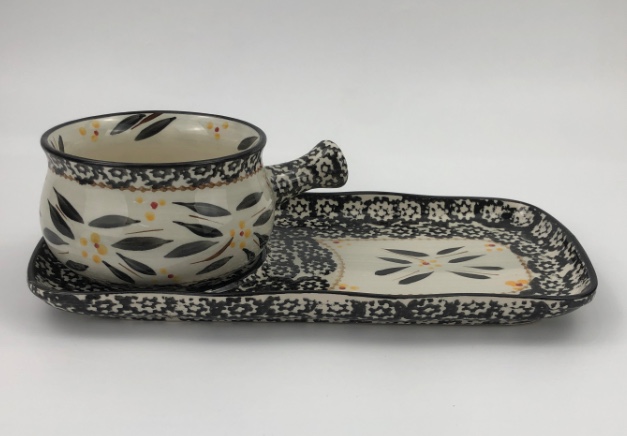 Creative Japanese ceramic breakfast tableware set with handles, home single-person oatmeal bowl, breakfast bowl, baked rice bowl