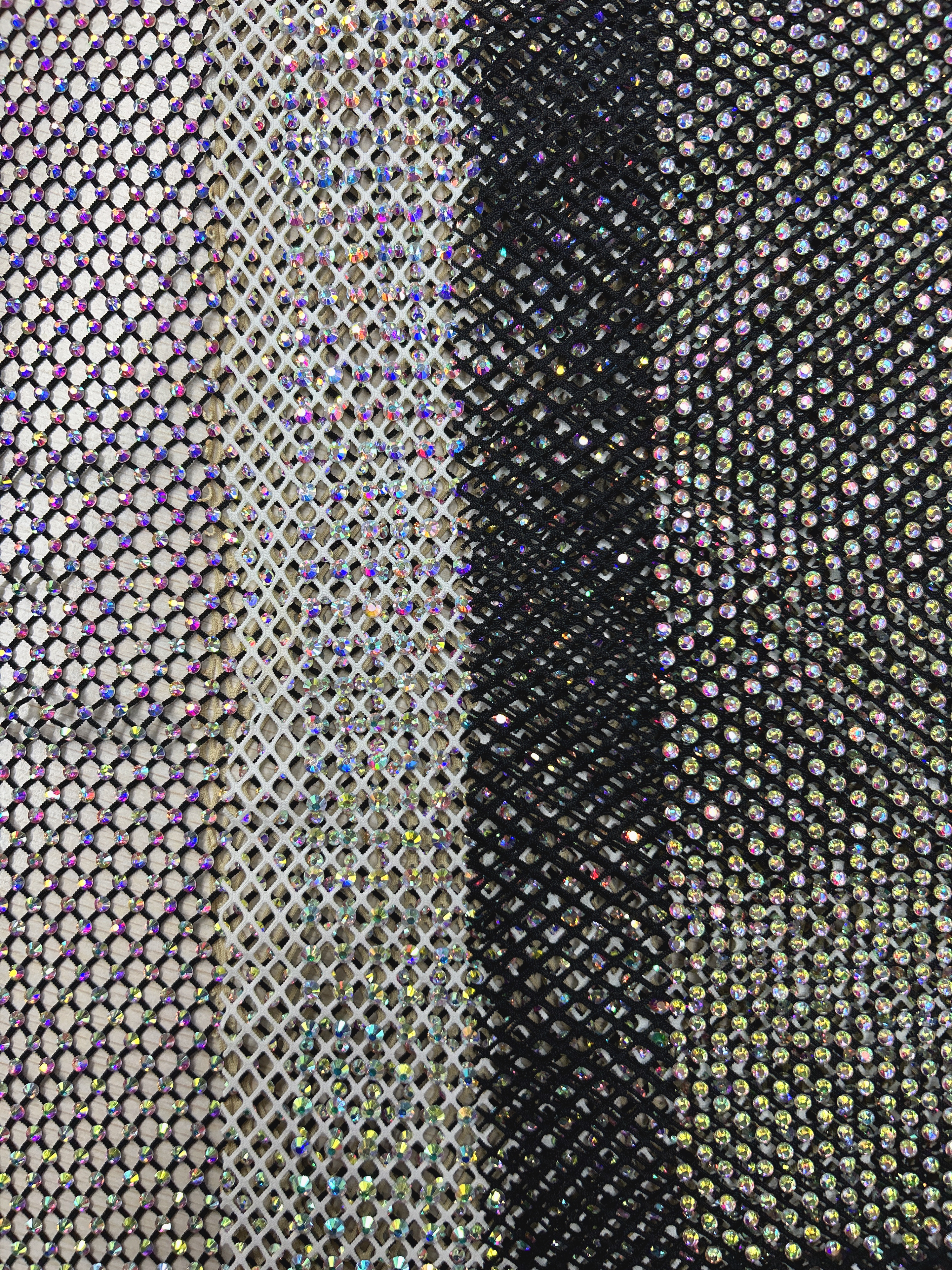 烫钻/弹力网烫钻/烫钻网白底实物图