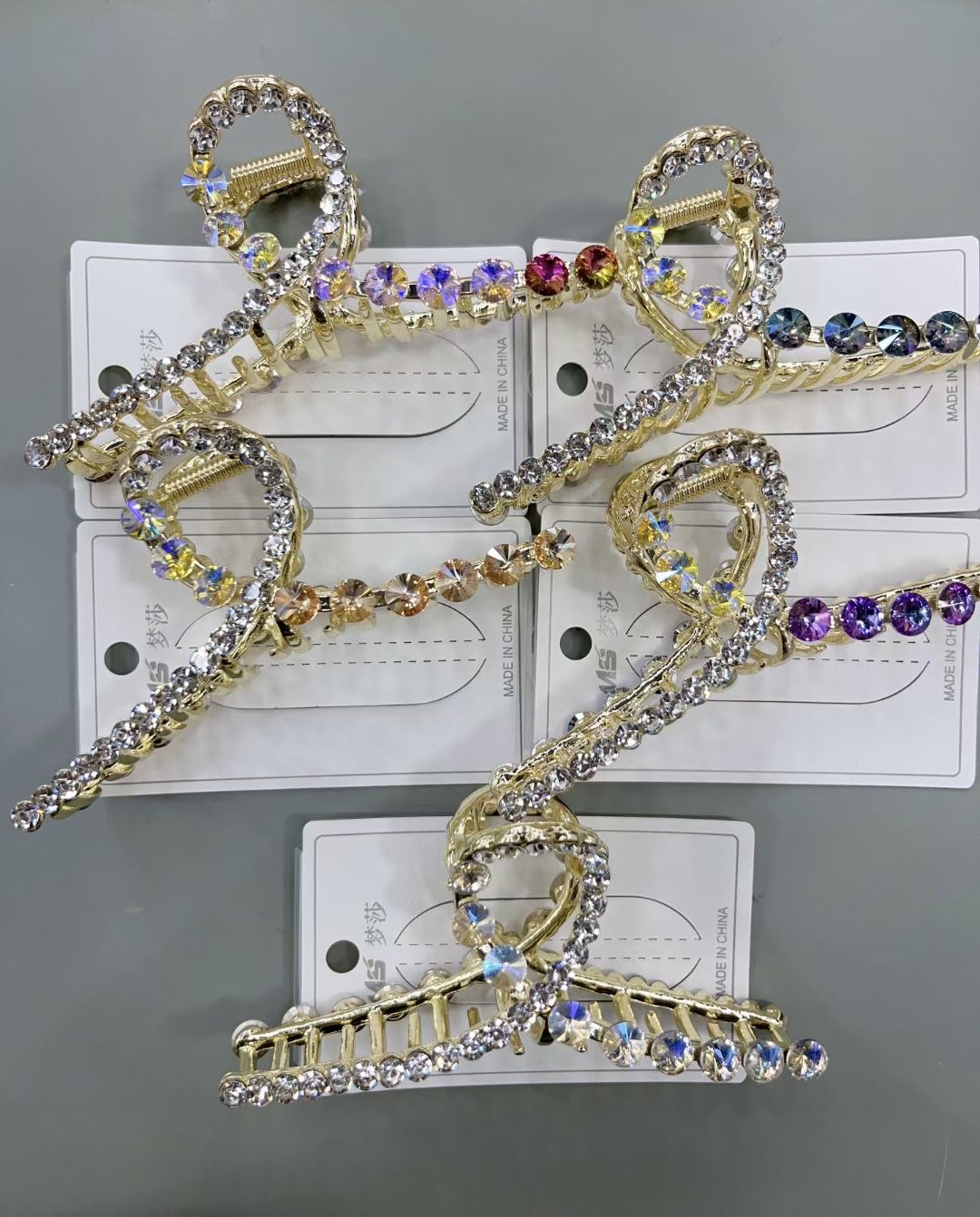 MS简单K9水晶一字大爪保色电镀