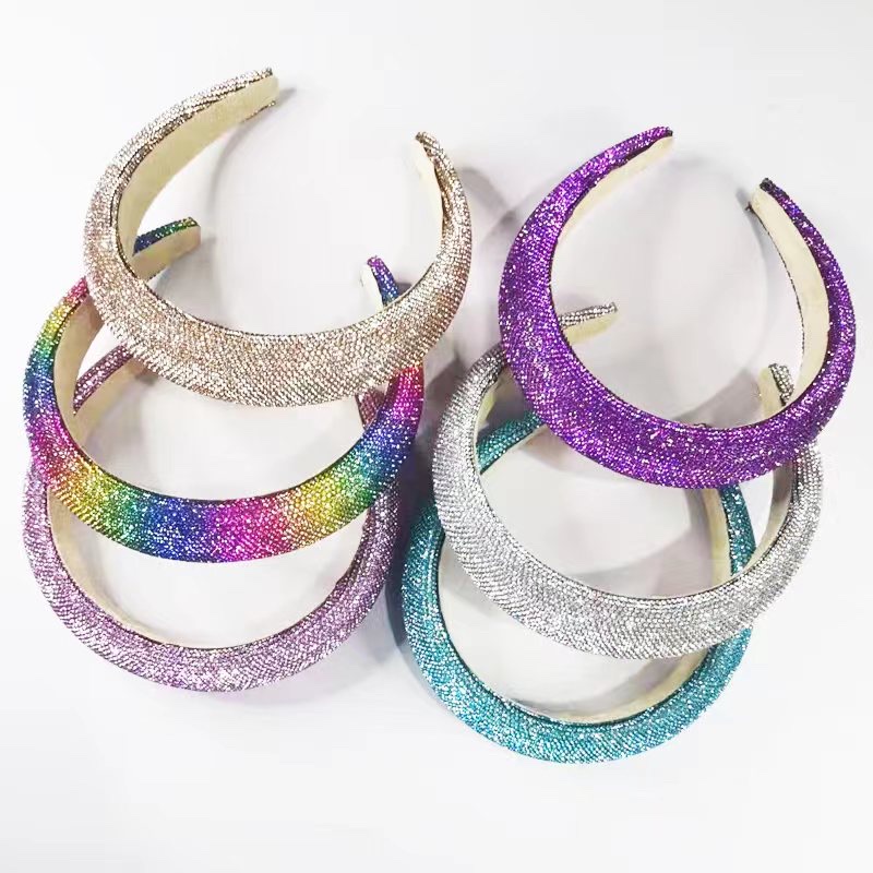 Korean Version Of Advanced Sense Full Drill Headband Super Flash Net Red 2022 New High-End Increase Cranial Top Sponge Head Band Girl full figure