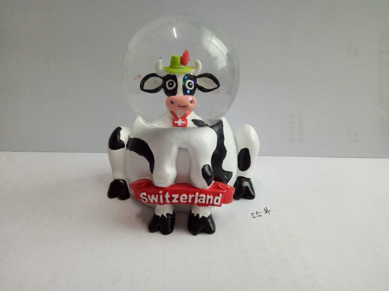 【单个装】55号树脂卡通动物奶牛水球旅游纪念品可定制详情图1