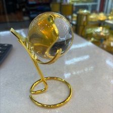 外贸高端电镀金色形状工艺水晶球铁艺工艺品摆件