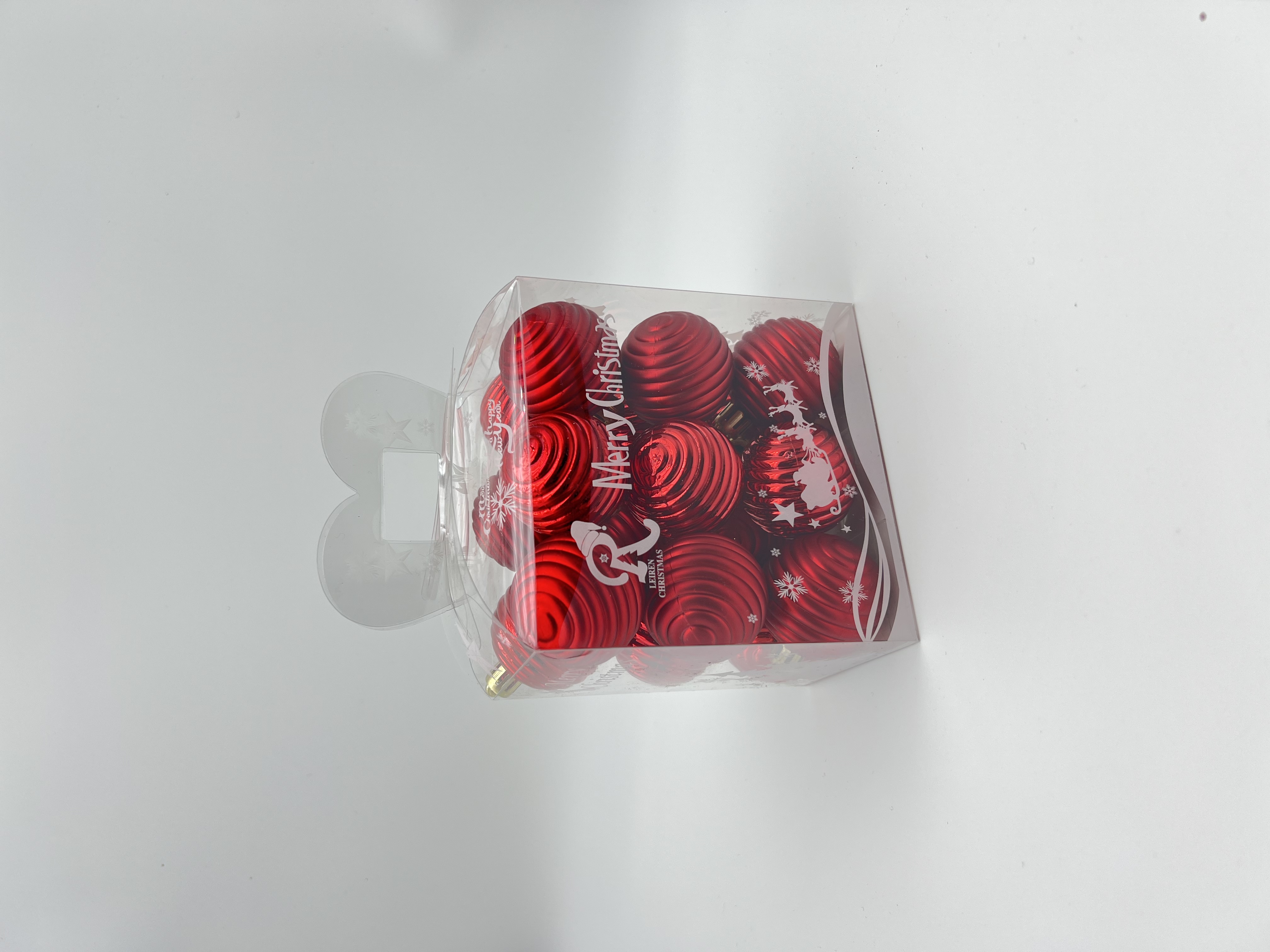 磊人圣诞 4cm红色圣诞球 塑胶球 圣诞节装饰 异形球 外贸