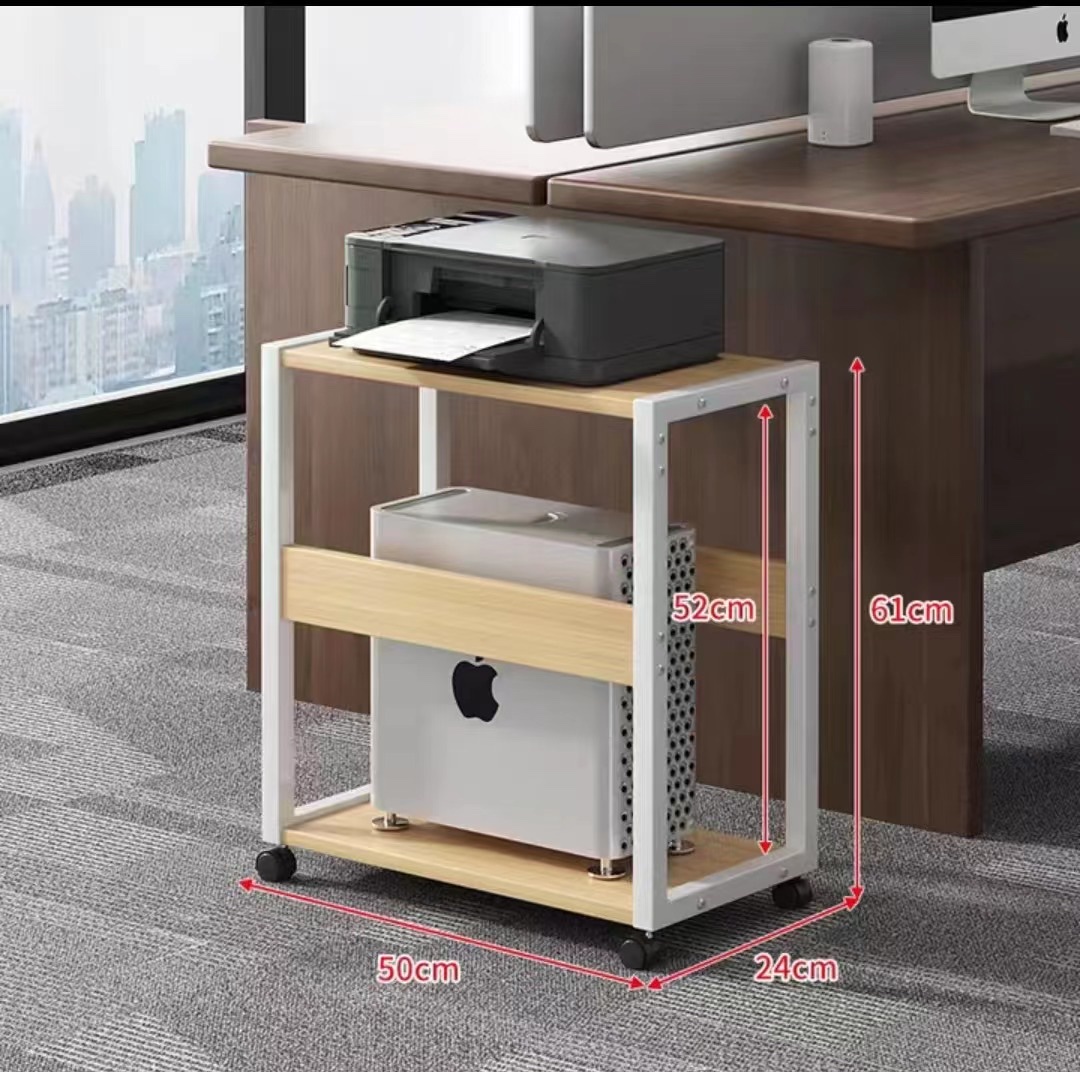 主机架子，实木架，桌边储物整理木架子