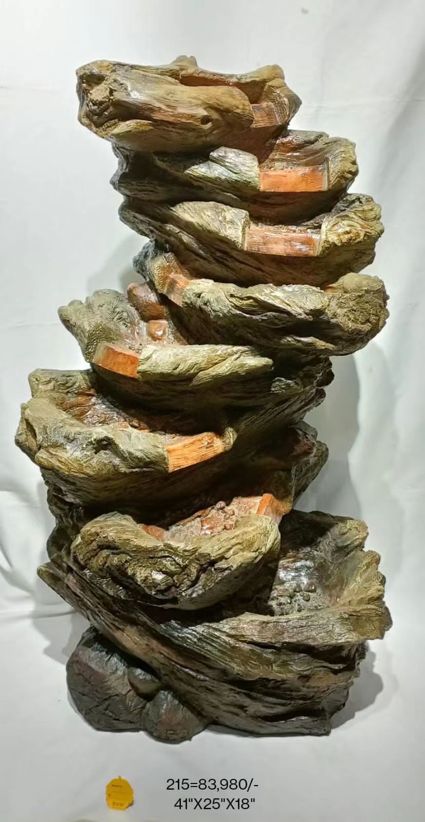 Water flow decoration, water wheel LED, gurgling water with a long history, home decoration, gift, resin atomized bonsai Item Picture