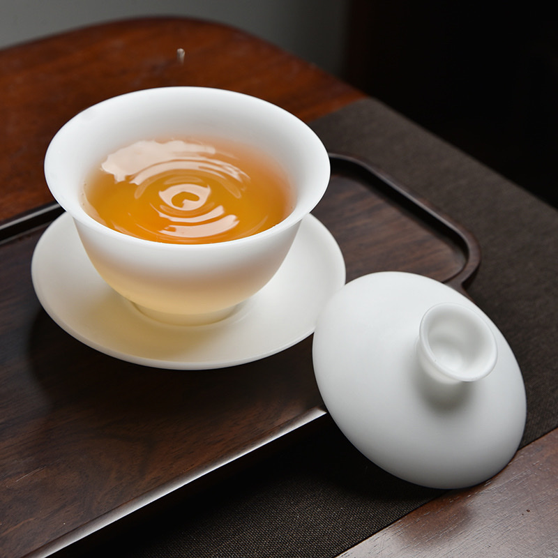 Ceramic ice seed tea set, Tao Li Family Red Pine Craft Gongfu tea set, home light luxury ceramic teapot and tea cup, office reception Item Picture