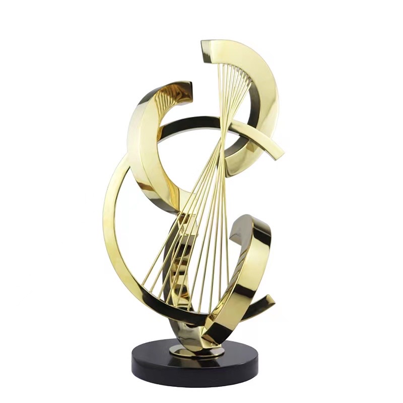 Metal art ornaments with marble base