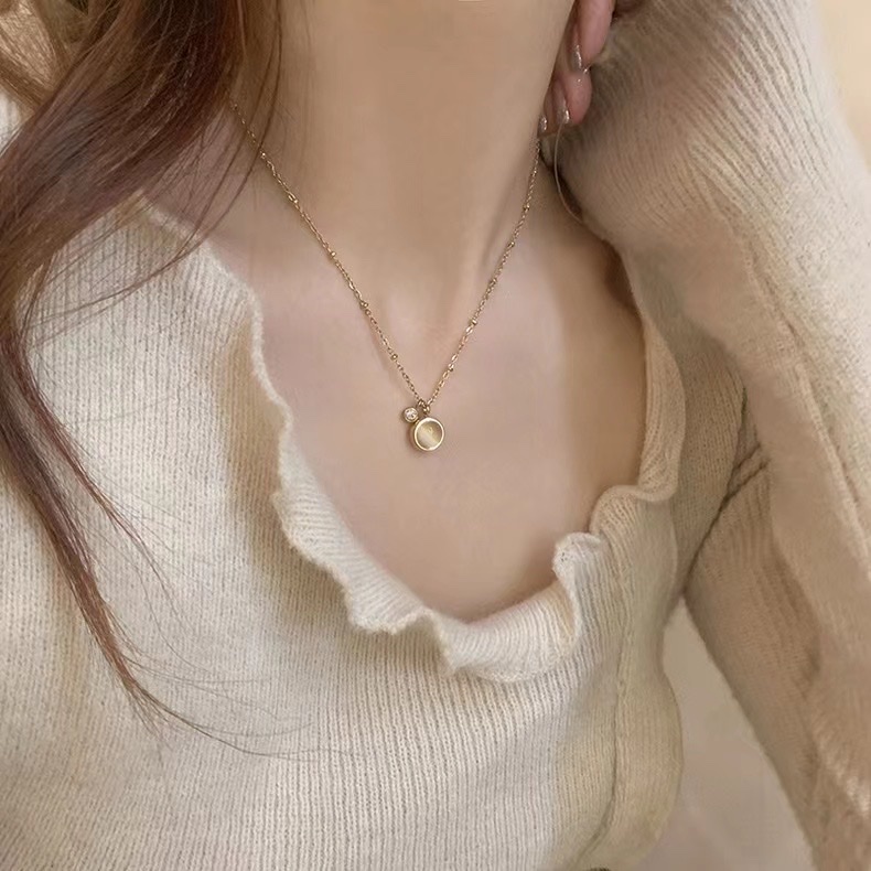 韩版/钛钢/项链白底实物图