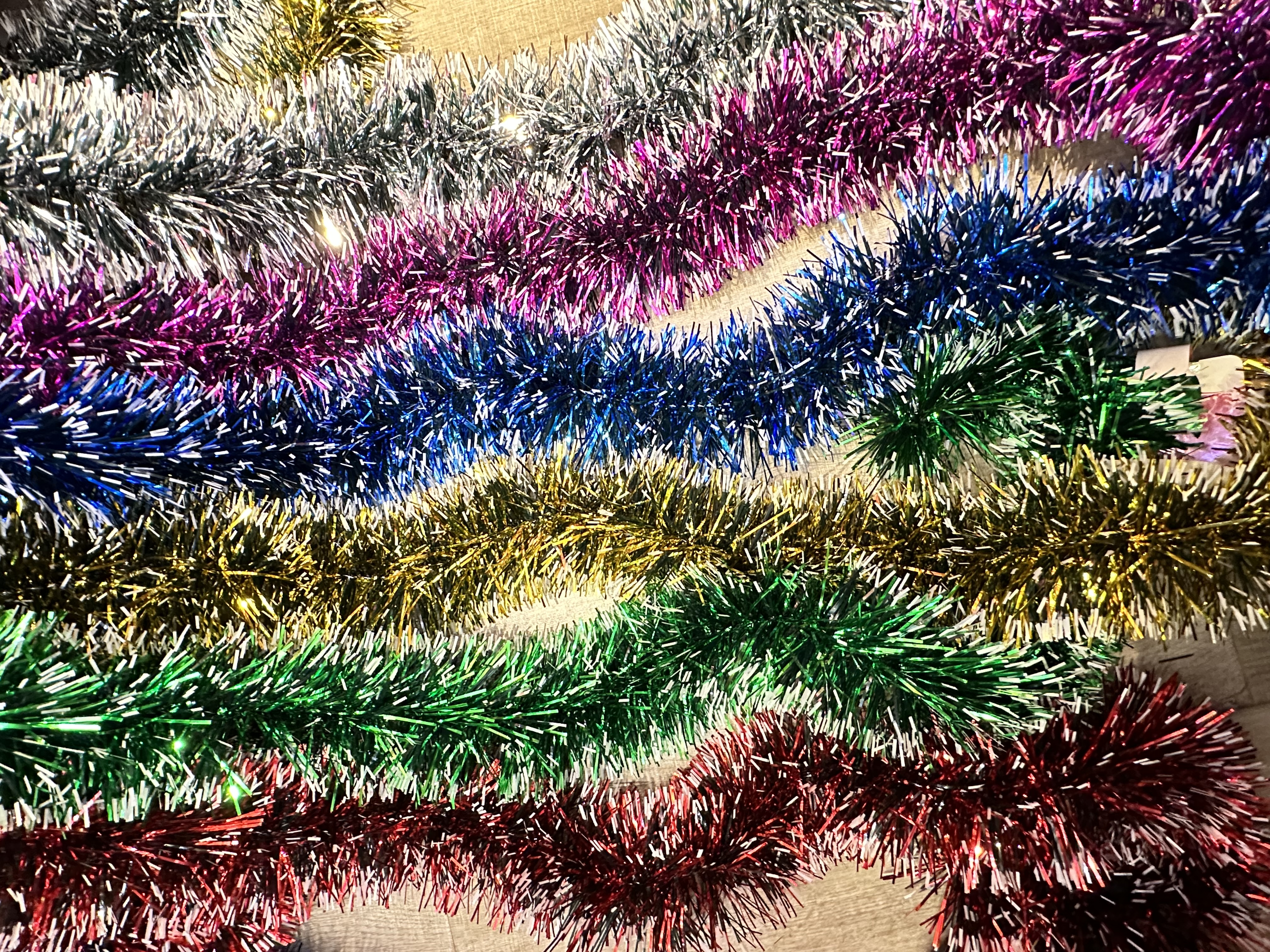Christmas decoration: Rubia dark green with white edges and green stripes, creating a festive atmosphere details Picture