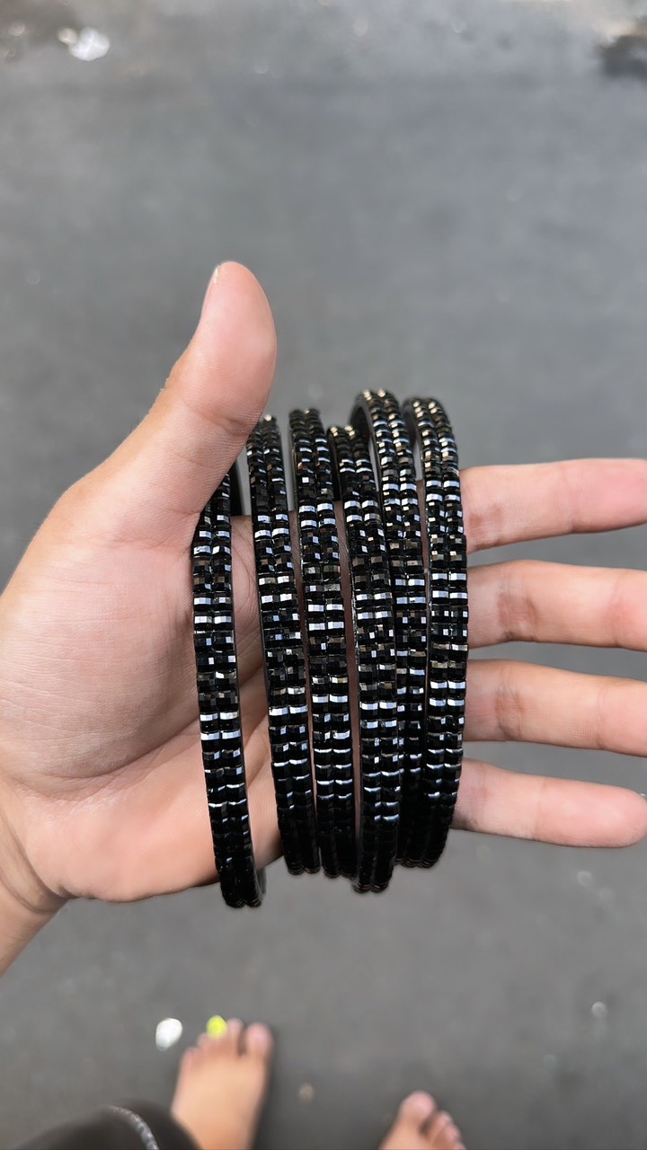 One row, two rows, three rows of exquisite black glass zircon headbands