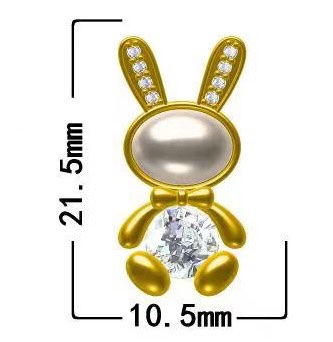 ins爆款一季爆款推荐，饰品百搭，小兔子耳针，铜+锆石镶嵌，手镶，微镶，铜丕耳钉产品图