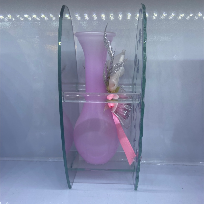 货号Z－6， 尺寸7 ✖️9✖️20公分彩色塑料花瓶，一个装彩盒，混色点钻，塑料仿真花，红色、粉色、紫色丶蓝色四个颜色混详情图2
