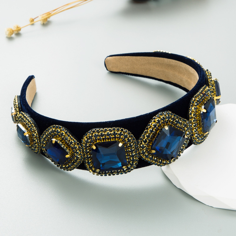 Fashion Heavy Headband Light Luxury Palace Hair Cobalt Temperament High-Grade Hair Accessories Wholesale full figure