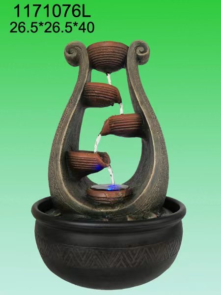Water flow decoration, water wheel LED, gurgling water with a long history, home decoration, gift, resin atomized bonsai Application Scenario