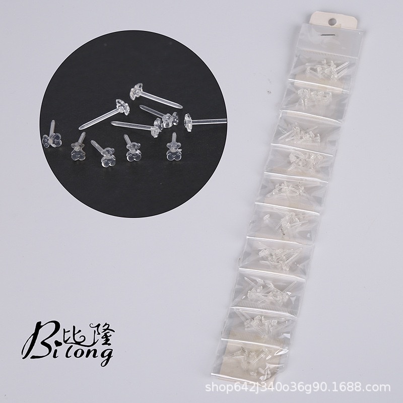 Ear care sticks, straight sticks, plastic sticks, colorful bear ear studs, invisible students details Picture