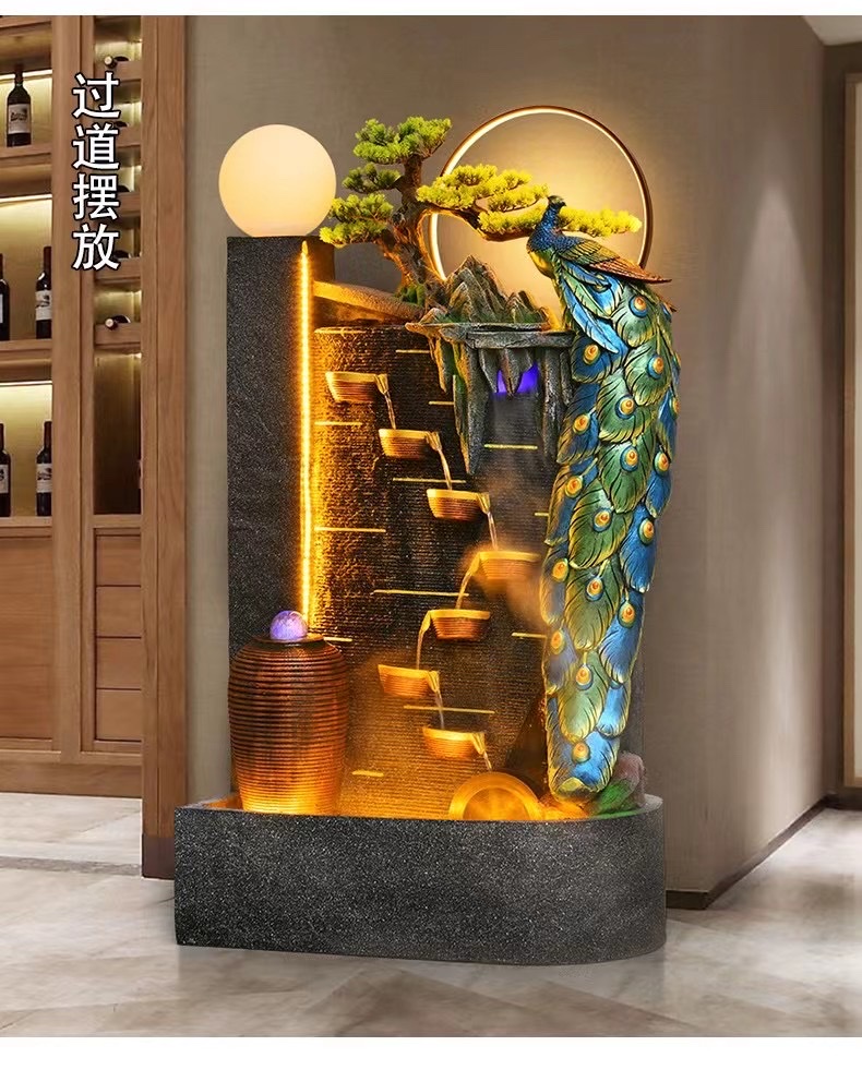 Resin water flow atomization water flow water wheel rotation LED lighting effect home decoration design club gift Specification image