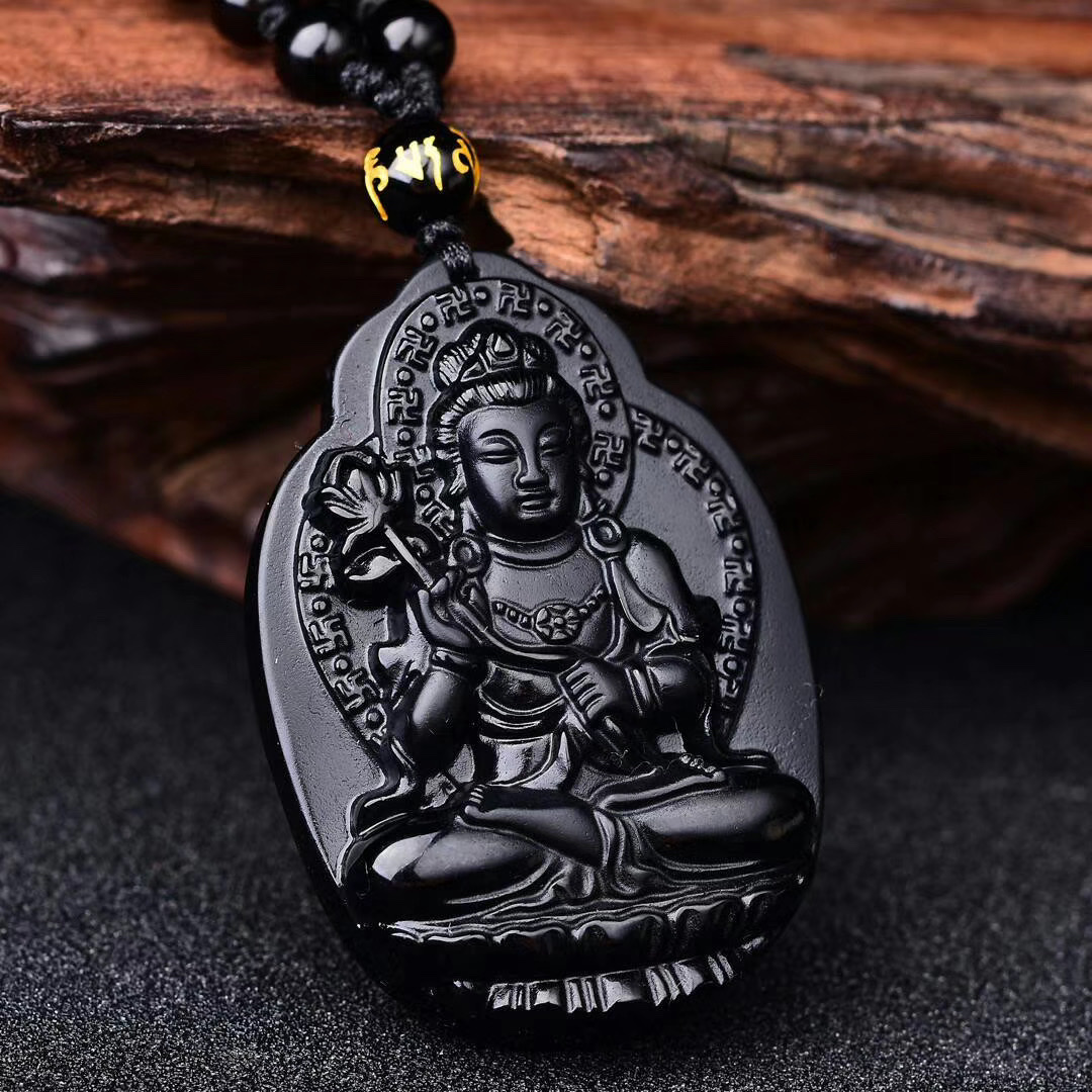 天然黑曜石/吊坠/精品细节图