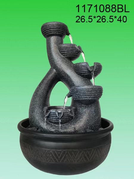 Water flow decoration, water wheel LED, gurgling water with a long history, home decoration, gift, resin atomized bonsai Specification image