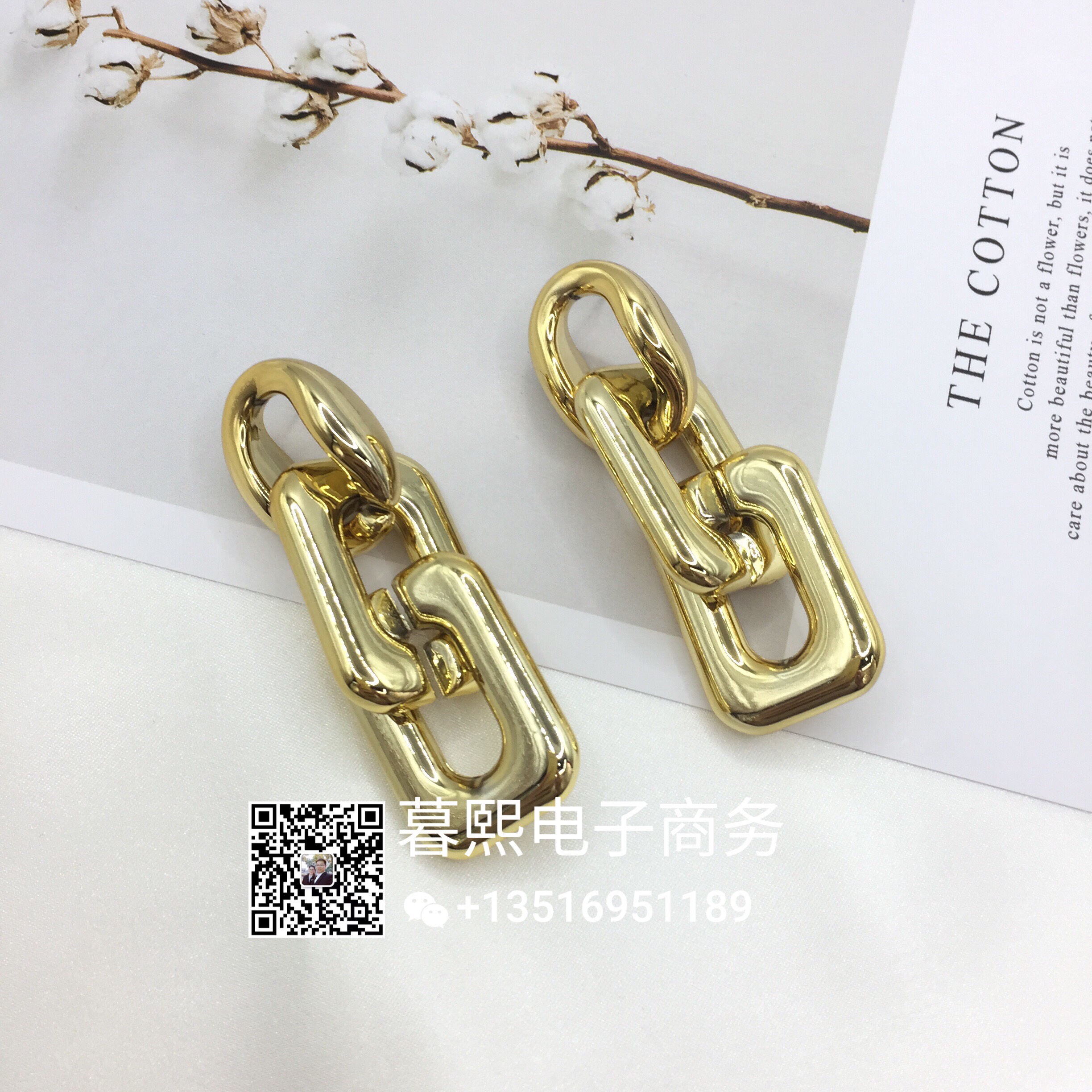耳环耳钉/欧美时尚/链条ccb细节图
