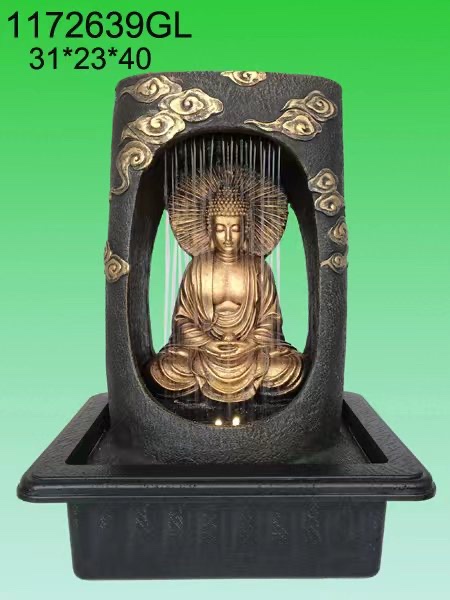 Resin water flow bonsai, magnesium oxide home decoration, atomization humidifier, reverse flow incense curtain wall, artificial rockery fountain Specification image