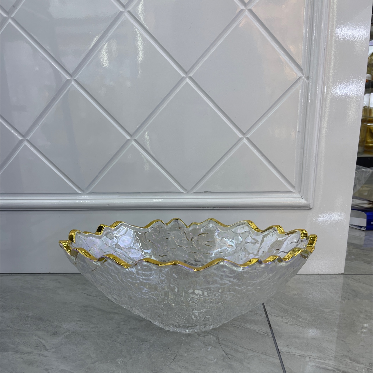 水晶玻璃/家用摆件/玻璃果斗细节图