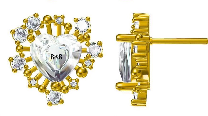 耳针/吊坠/铜镶锆石产品图