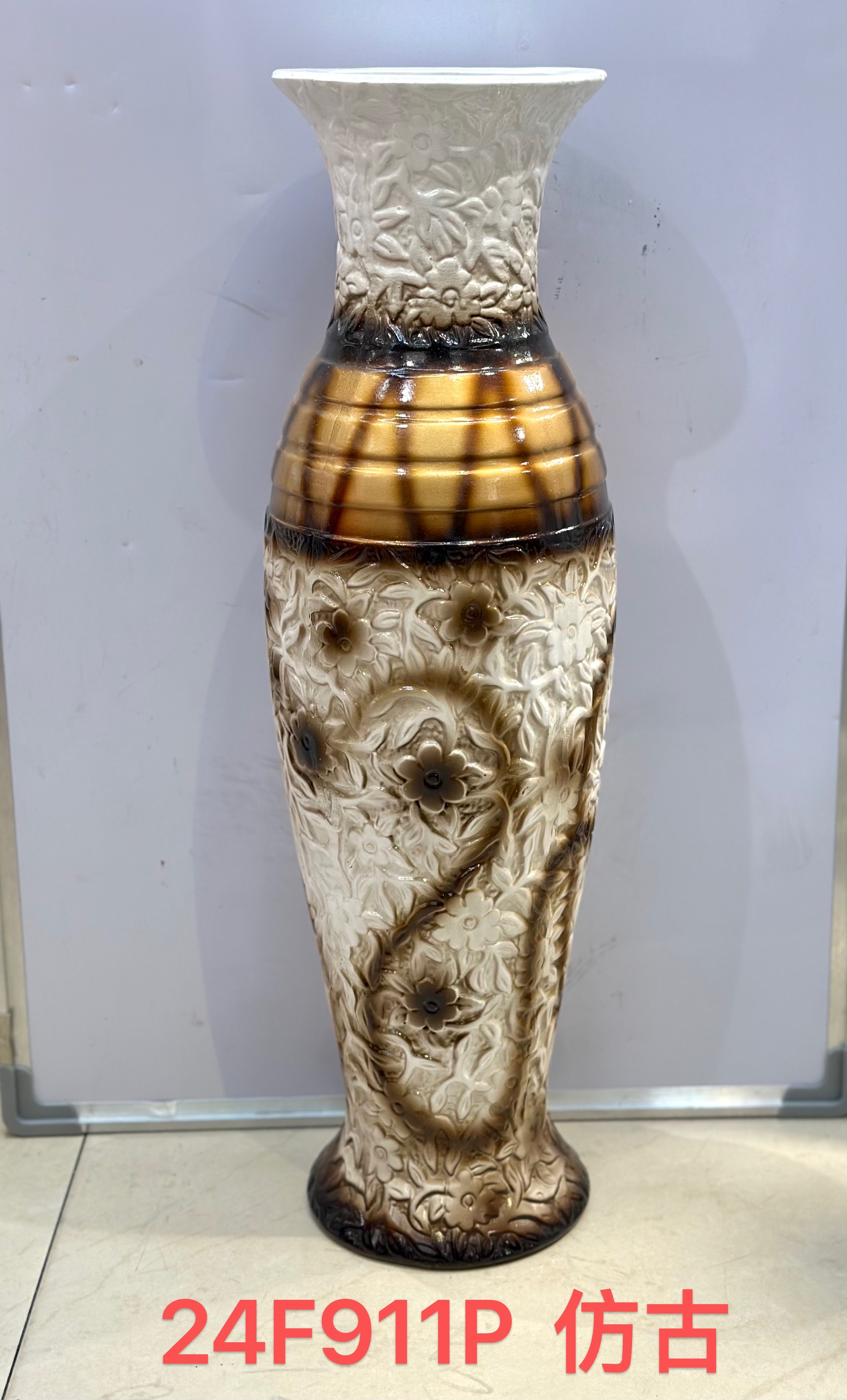 义乌振国工艺低温陶瓷花瓶插花摆件