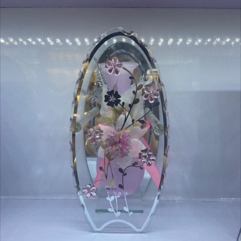 货号Z－6， 尺寸7 ✖️9✖️20公分彩色塑料花瓶，一个装彩盒，混色点钻，塑料仿真花，红色、粉色、紫色丶蓝色四个颜色混详情图1