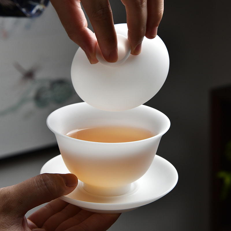 Ceramic ice seed tea set, Tao Li Family Red Pine Craft Gongfu tea set, home light luxury ceramic teapot and tea cup, office reception details Picture