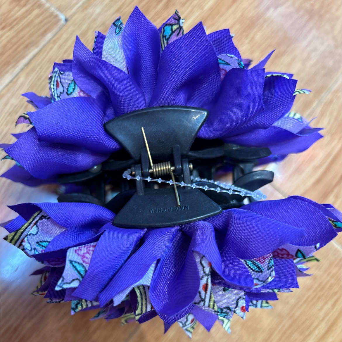 头花抓夹/布艺头花抓夹/大气布艺抓夹细节图