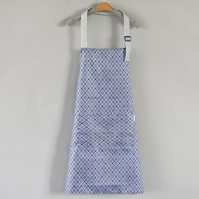 夏季薄款围裙女厨房家用防水防油可调节挂脖围裙工作服