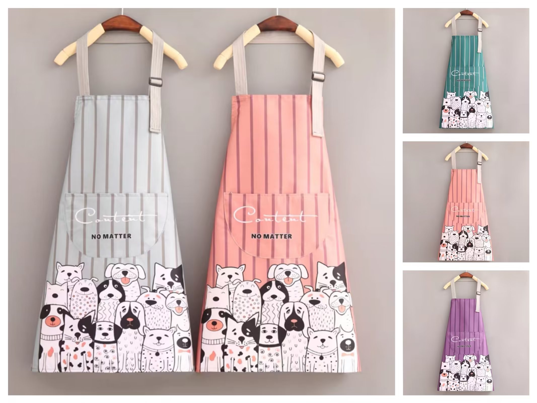 韩版时尚卡通可爱上班做饭家用厨房围裙防污耐磨大人工作服围腰女详情图8