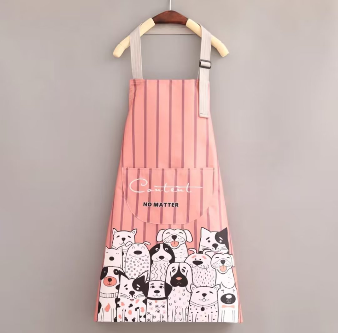 韩版时尚卡通可爱上班做饭家用厨房围裙防污耐磨大人工作服围腰女产品图