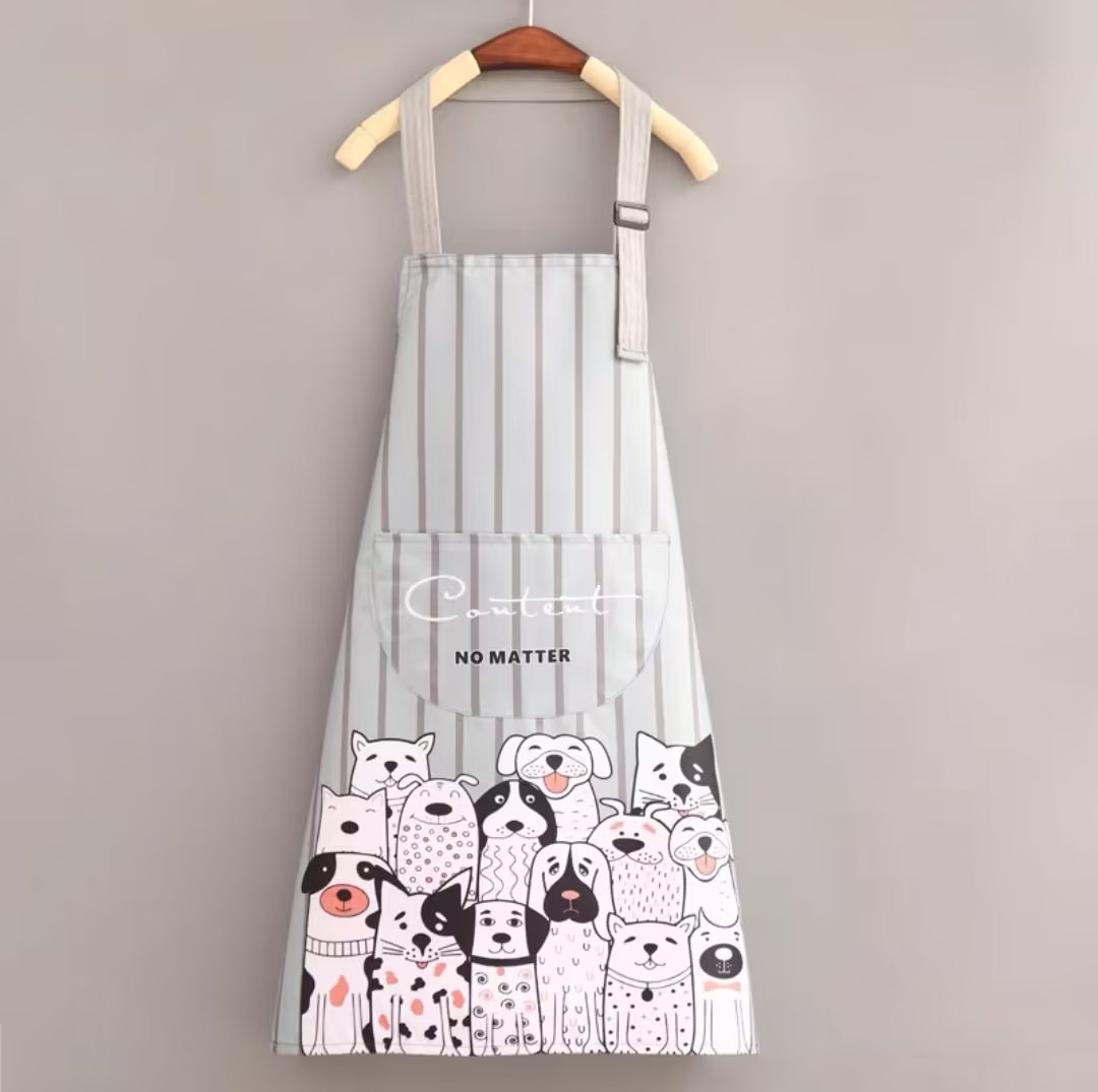 韩版时尚卡通可爱上班做饭家用厨房围裙防污耐磨大人工作服围腰女详情图4