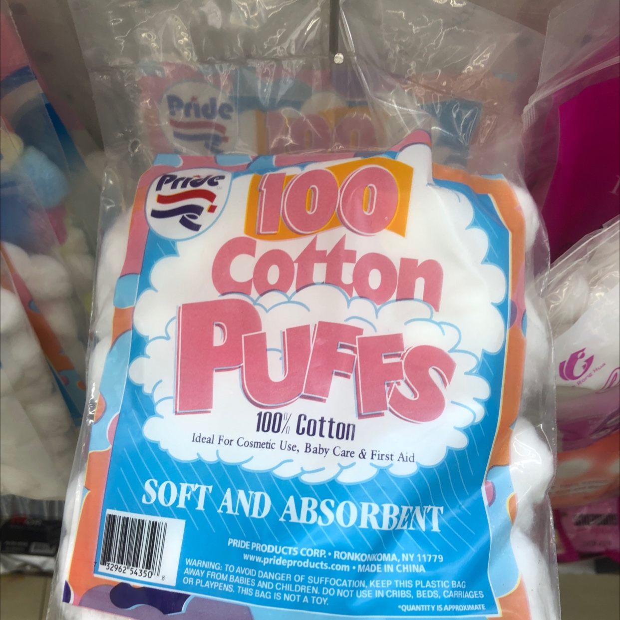 One hundred white cotton balls Specification image