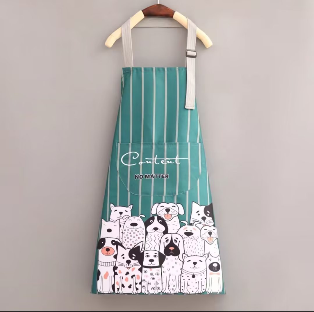 韩版时尚卡通可爱上班做饭家用厨房围裙防污耐磨大人工作服围腰女细节图