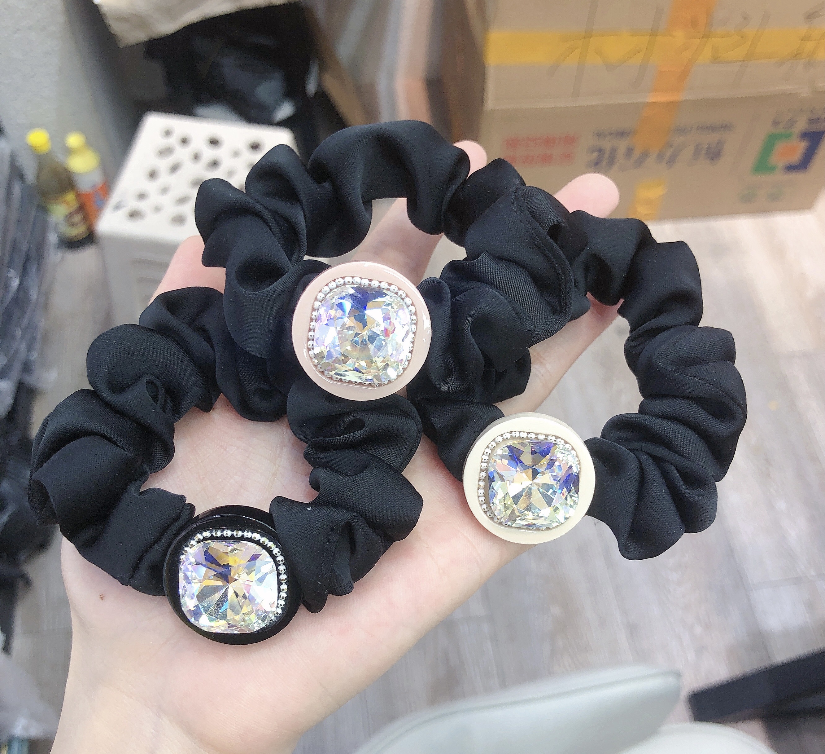 醋酸布圈方形K9水晶