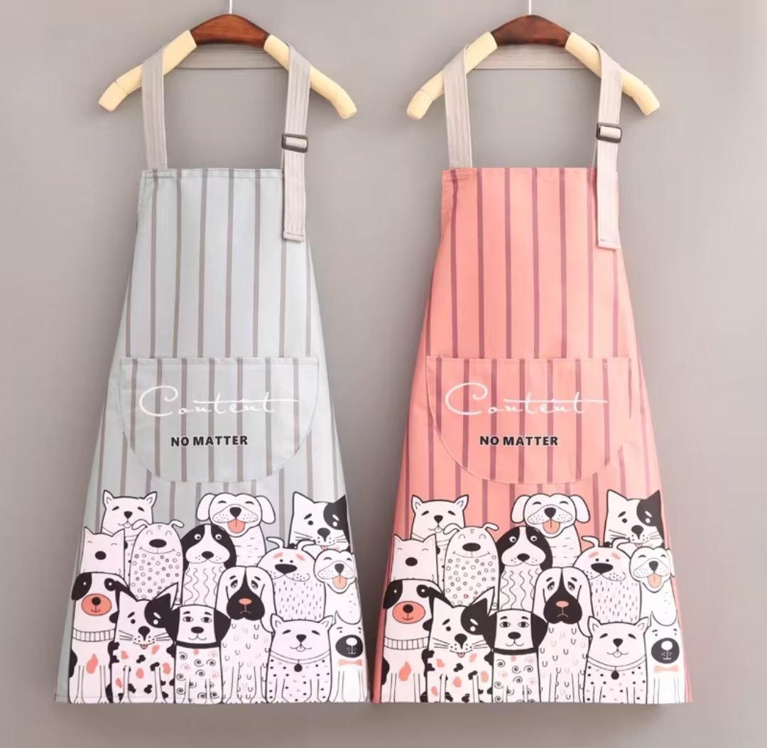 韩版时尚卡通可爱上班做饭家用厨房围裙防污耐磨大人工作服围腰女详情图6